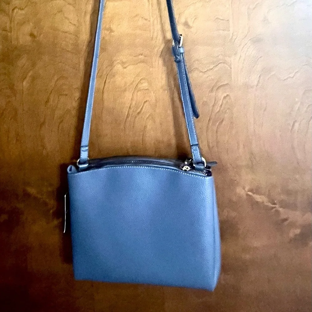 Nanette Lepore Elegant Blue Faux Leather Crossbody Bag NWT